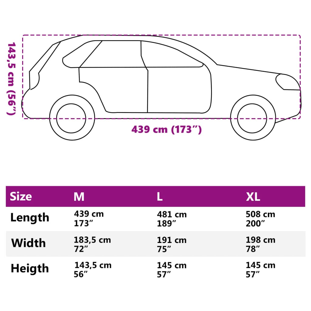 Κουκούλα Αυτοκινήτου για SUV Γκρι Μ από Ύφασμα Non Woven