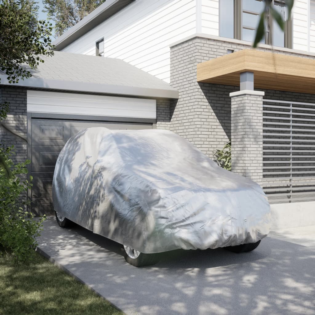 Κουκούλα Αυτοκινήτου για SUV με Ιμάντες και Κλιπ Ασημί L PEVA - Pakobazaar