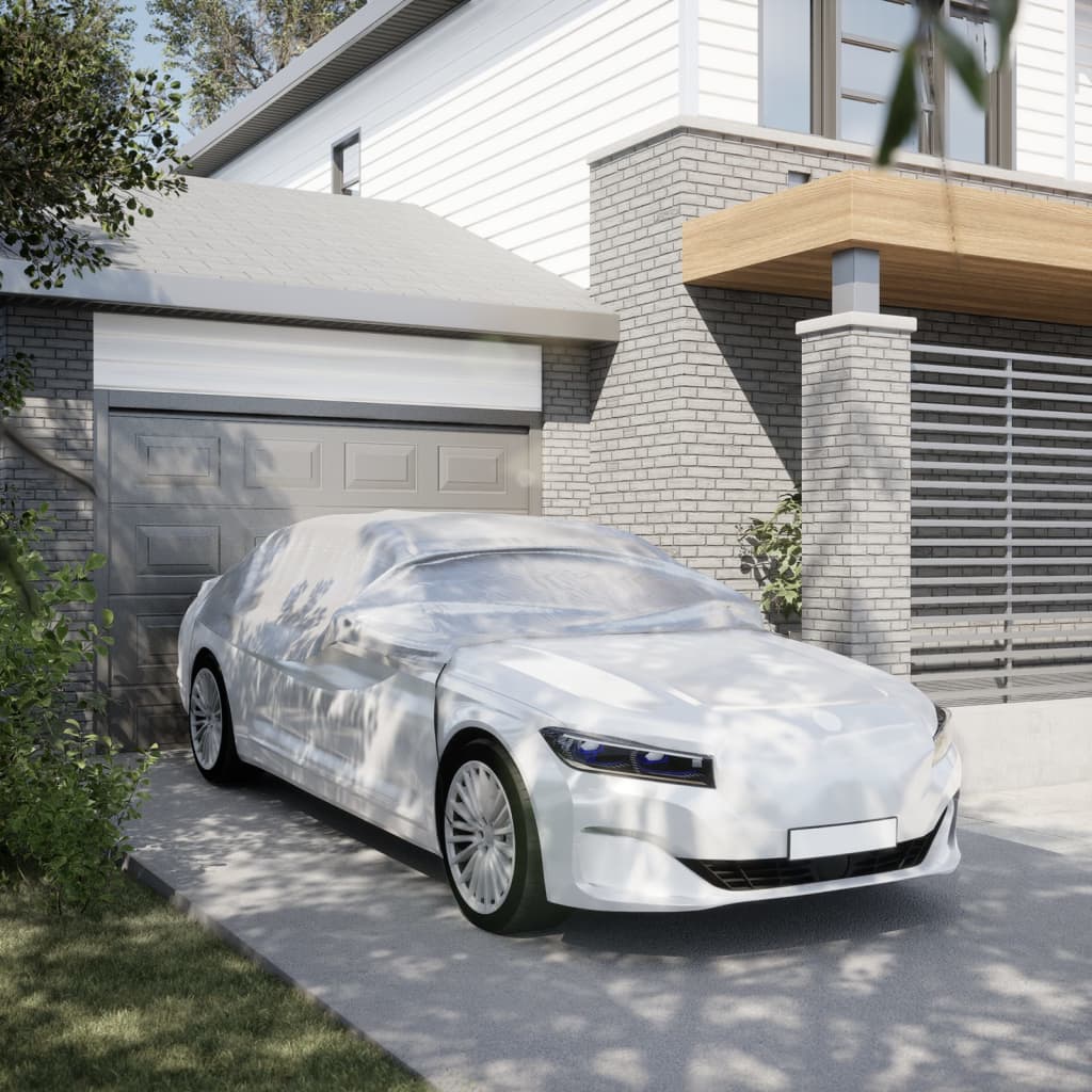 Ημικουκούλα Αυτοκινήτου με Γάντζους Ασημί M PEVA - Pakobazaar