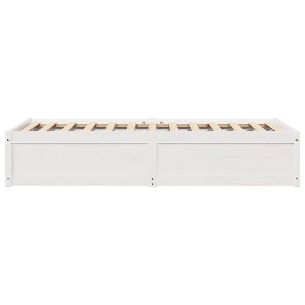 Σκελετός Κρεβατιού Χωρίς Στρώμα Λευκό 100x200 εκ. Μασίφ Πεύκο - Pakobazaar