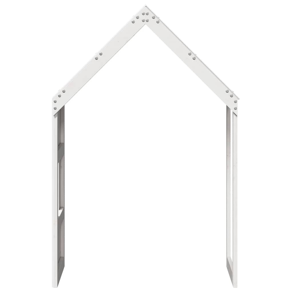 Οροφή Κρεβατιού Παιδική Λευκό 60x99x139,5 εκ Μασίφ Ξύλο Πεύκου