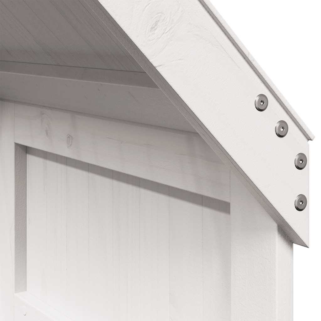 Οροφή Κρεβατιού Παιδική Λευκό 60x99x139,5 εκ Μασίφ Ξύλο Πεύκου