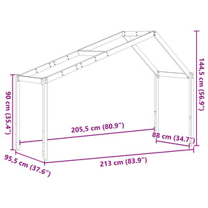 Οροφή Κρεβατιού Παιδική 213x95,5x144,5 εκ. Μασίφ Ξύλο Πεύκου