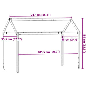 Οροφή Κρεβατιού Παιδική 217x95,5x159 εκ. από Μασίφ Ξύλο Πεύκου