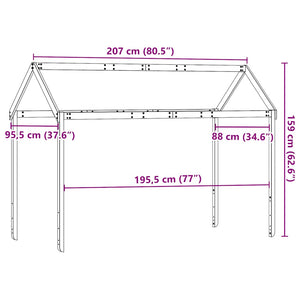 Οροφή Κρεβατιού Παιδική 207x95,5x159 εκ. από Μασίφ Ξύλο Πεύκου