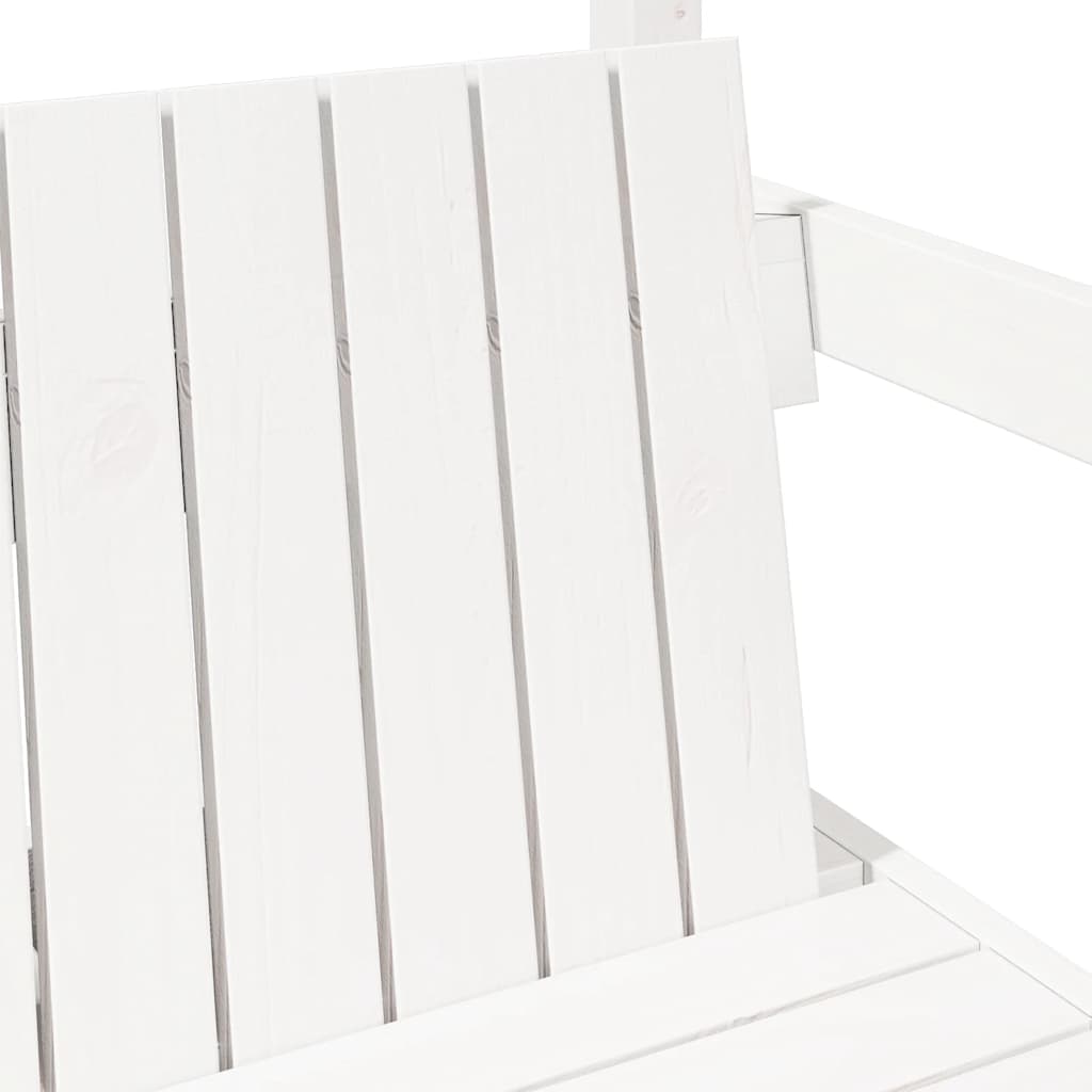 Παγκάκι με Οροφή Λευκό 117,5x70x176,5 εκ. από Μασίφ Ξύλο Πεύκου - Pakobazaar