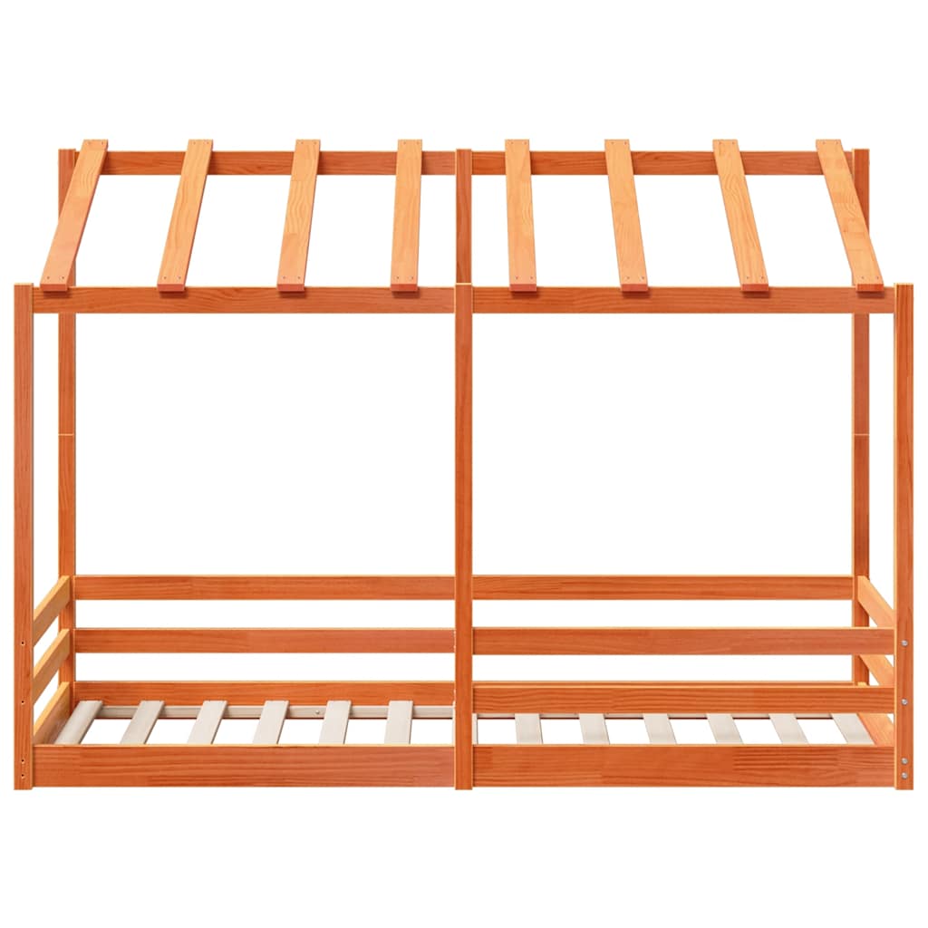 Οροφή Κρεβατιού Παιδική Καφέ Κεριού 75x190εκ. Μασίφ Ξύλο Πεύκου - Pakobazaar