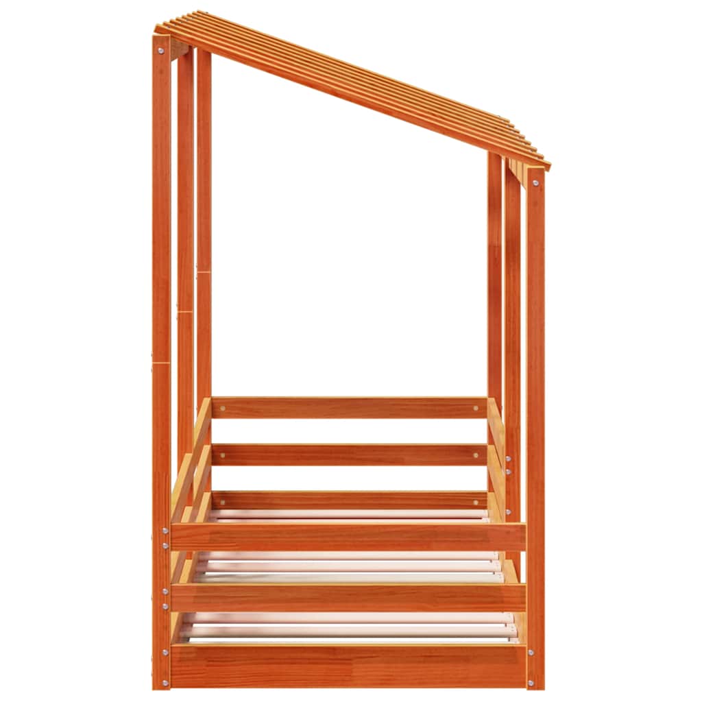 Οροφή Κρεβατιού Παιδική Καφέ Κεριού 75x190εκ. Μασίφ Ξύλο Πεύκου - Pakobazaar