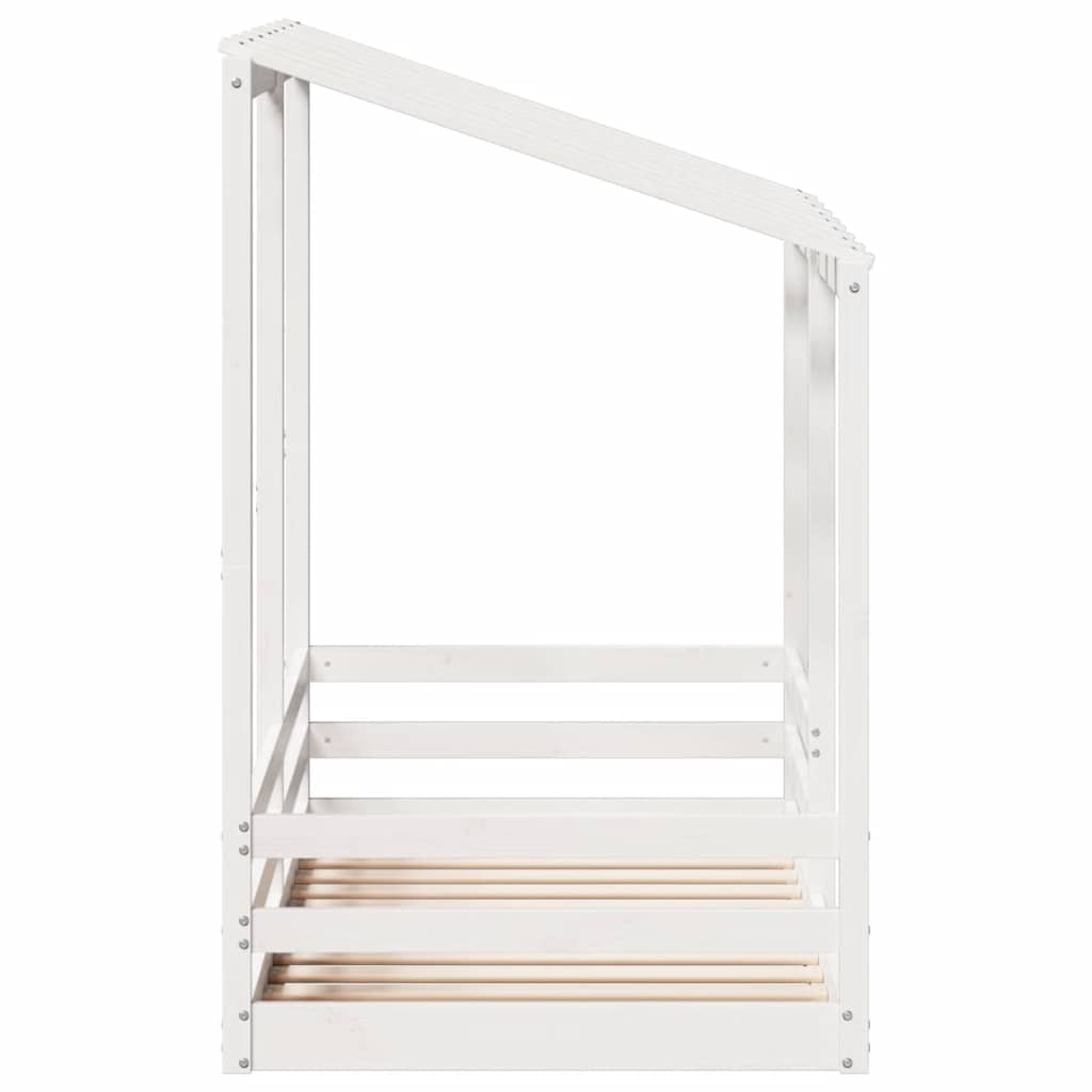 Οροφή Κρεβατιού Παιδική Λευκό 80x160 εκ. από Μασίφ Ξύλο Πεύκου