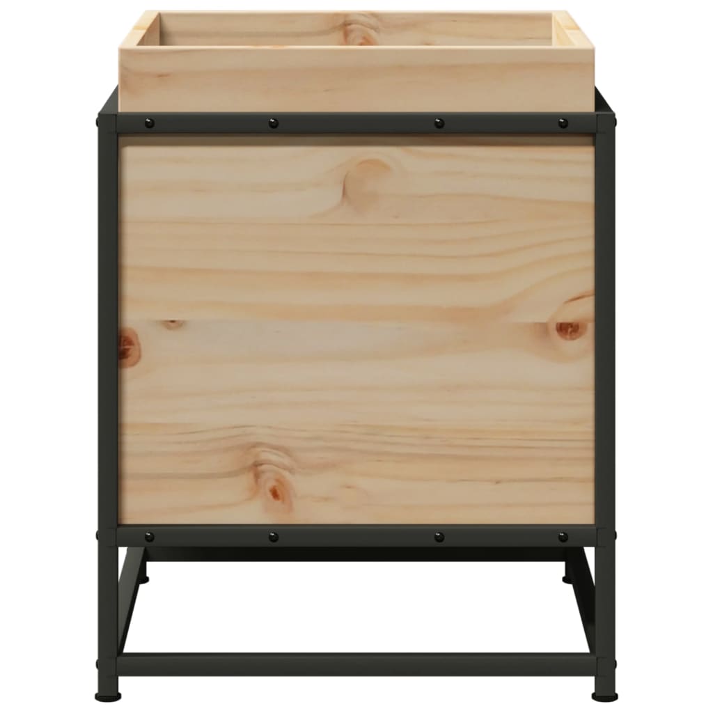 Ζαρντινιέρα Λευκή 40 x 40 x 50 εκ από Μασίφ Ξύλο Πεύκου