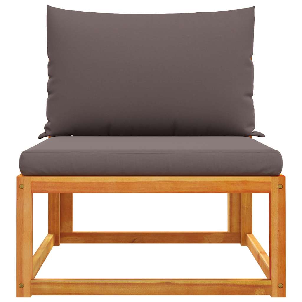 Καναπές Κήπου Χωρίς Μπράτσα με Μαξιλάρια από Ξύλο Ακακίας & Σχοινί