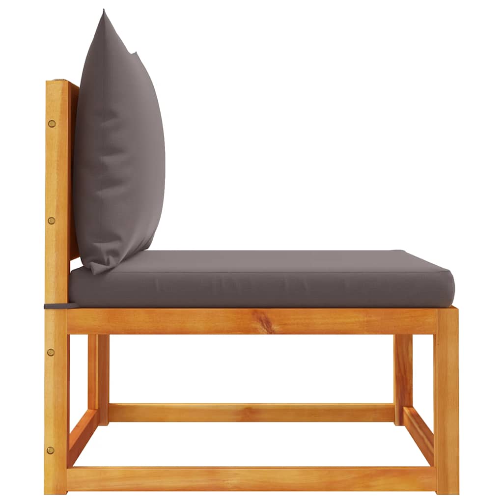 Καναπές Κήπου Χωρίς Μπράτσα με Μαξιλάρια από Ξύλο Ακακίας & Σχοινί