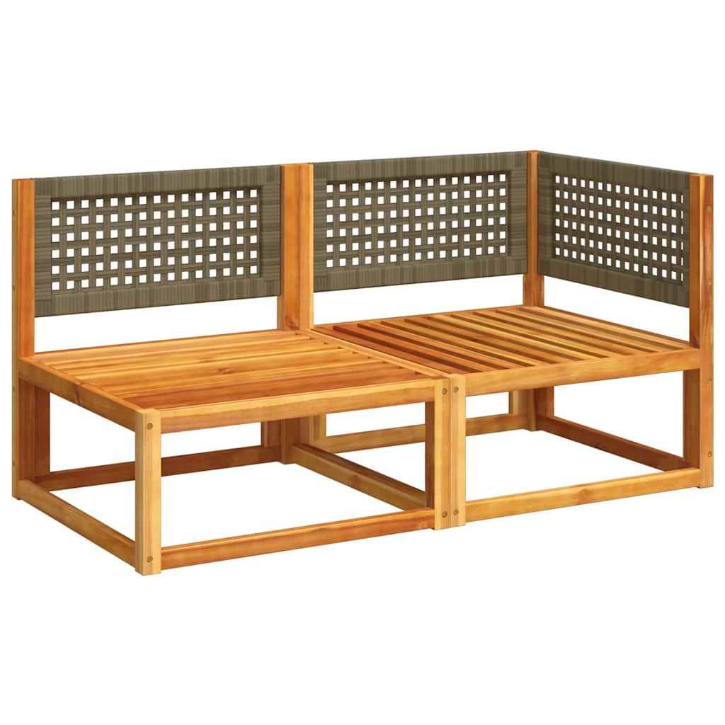 Καναπές Κήπου Διθέσιος με Μαξιλάρια από Ξύλο Ακακίας & Ρατάν