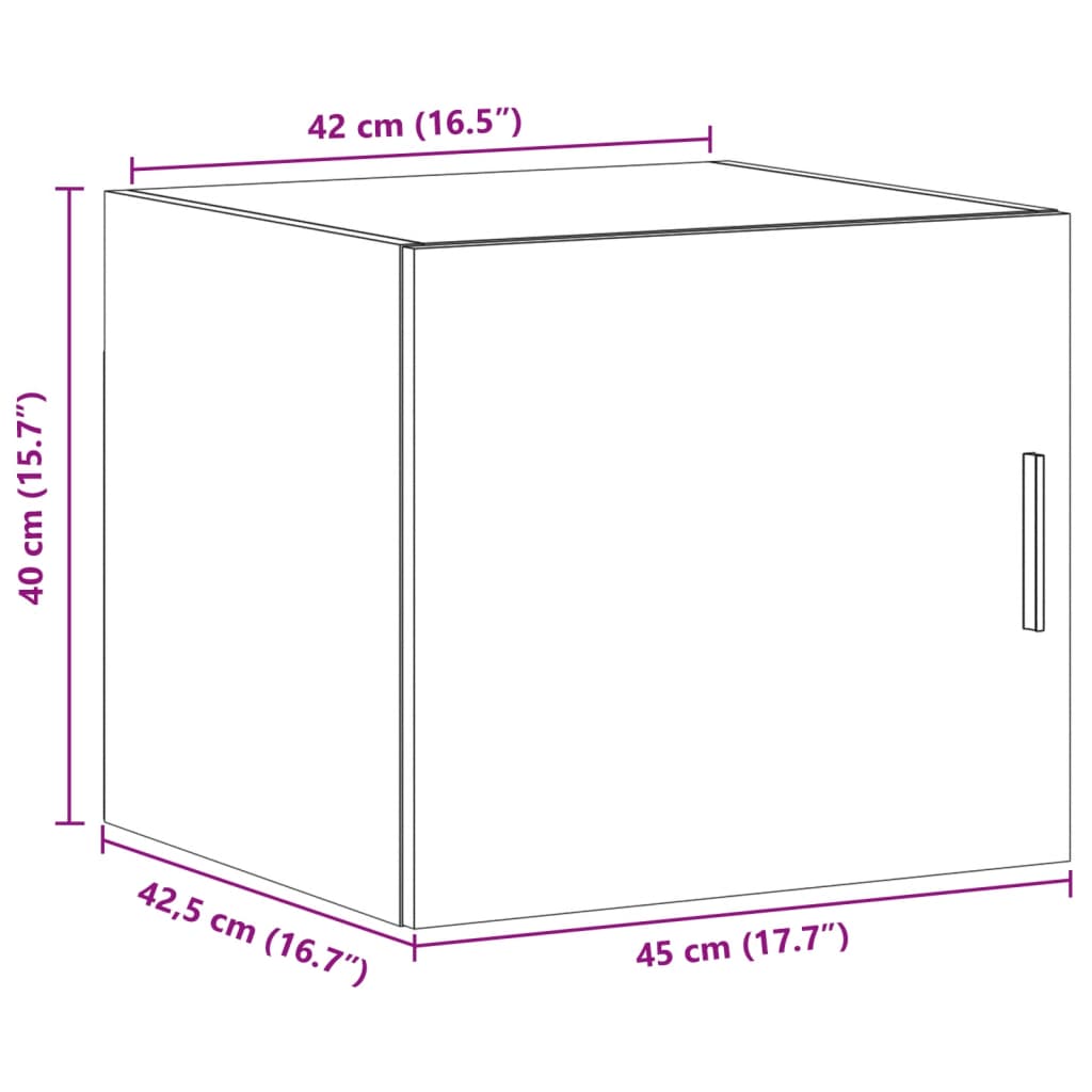 Ντουλάπι Τοίχου Λευκό 45x42,5x40 εκ. Επεξεργασμένο Ξύλο - Pakobazaar