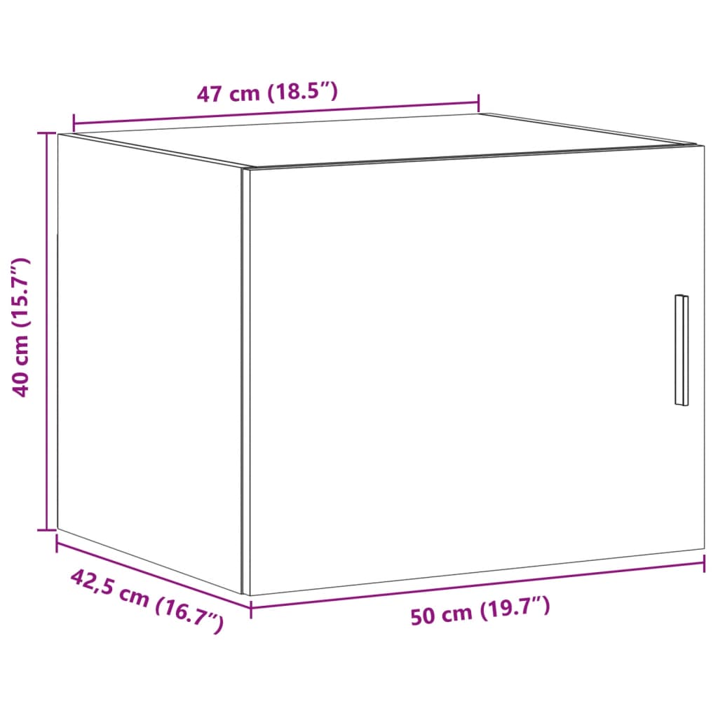 Ντουλάπι Τοίχου Γκρι Σκυρ. 50x42,5x40 εκ. Επεξεργασμένο Ξύλο - Pakobazaar