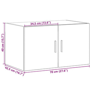 Ντουλάπι Τοίχου Γκρι Sonoma 70x42,5x40 εκ. Επεξεργασμένο Ξύλο - Pakobazaar