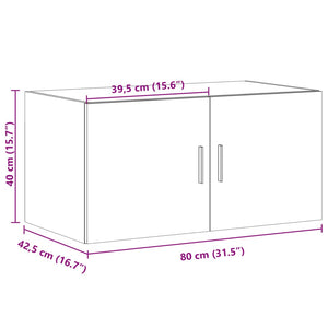 Ντουλάπι Τοίχου Sonoma Δρυς 80x42,5x40 εκ. Επεξεργασμένο Ξύλο - Pakobazaar