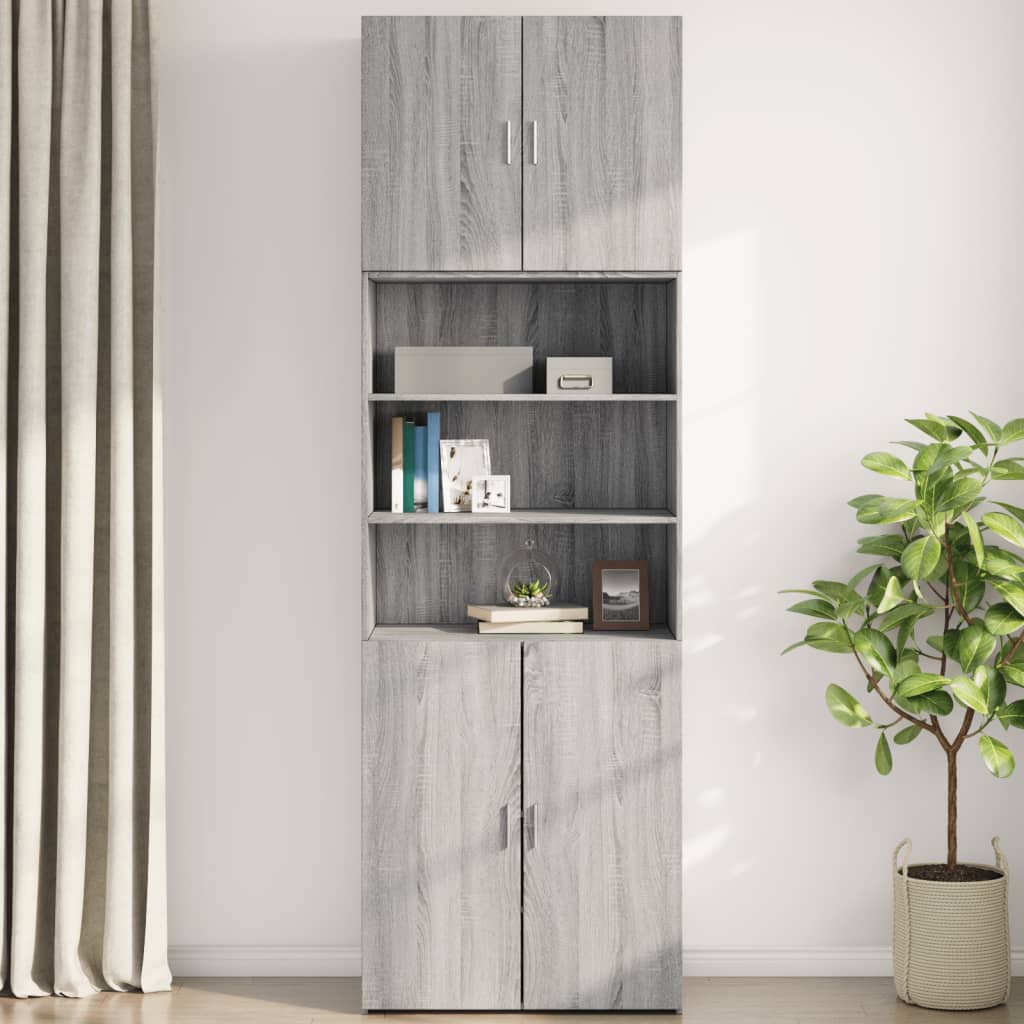 Ντουλάπι Τοίχου Γκρι Sonoma 80x42,5x64 εκ. Επεξεργασμένο Ξύλο - Pakobazaar