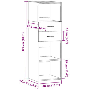 Ντουλάπα Καπνιστή Δρυς 40x42,5x124 εκ. από Επεξεργασμένο Ξύλο