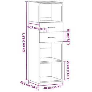 Ντουλάπι Γκρι Sonoma 40x42,5x124 εκ. από Επεξεργασμένο Ξύλο