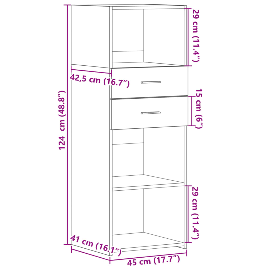 Ντουλάπα Καπνιστή Δρυς 45x42,5x124 εκ. από Επεξεργασμένο Ξύλο