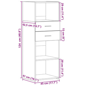 Ντουλάπι Γκρι Sonoma 45x42,5x124 εκ. από Επεξεργασμένο Ξύλο