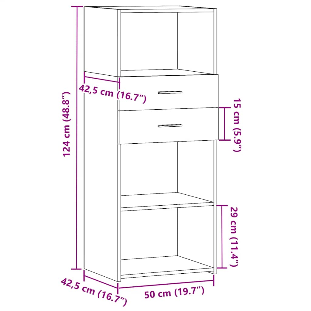 Ντουλάπι Sonoma Δρυς 50x42,5x124 εκ. από Επεξεργασμένο Ξύλο