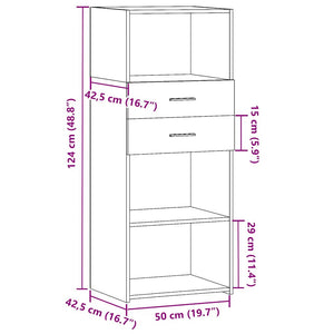 Ντουλάπα Καπνιστή Δρυς 50x42,5x124 εκ. από Επεξεργασμένο Ξύλο