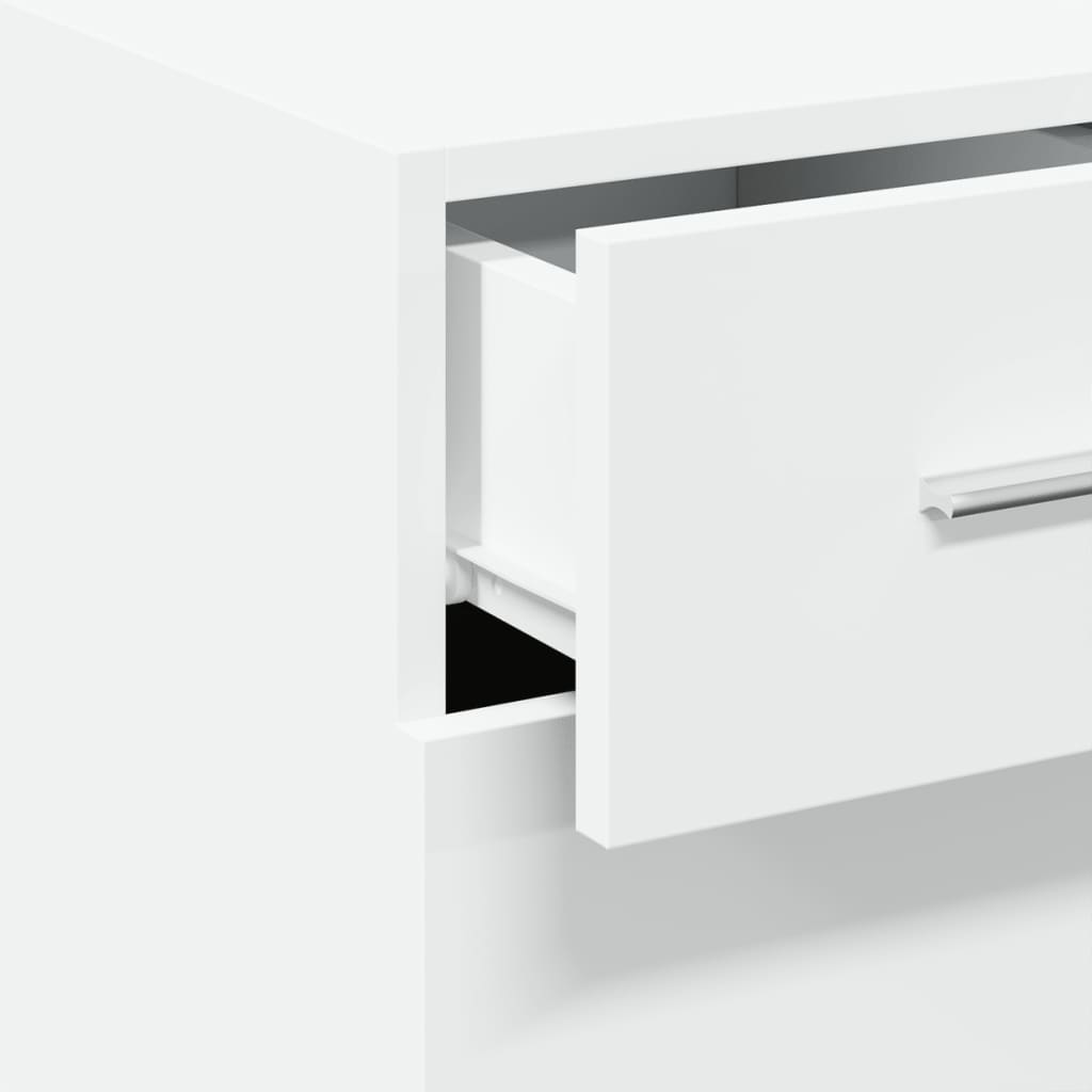 Συρταριέρα Λευκή 30x42,5x93 εκ. από Επεξεργασμένο Ξύλο