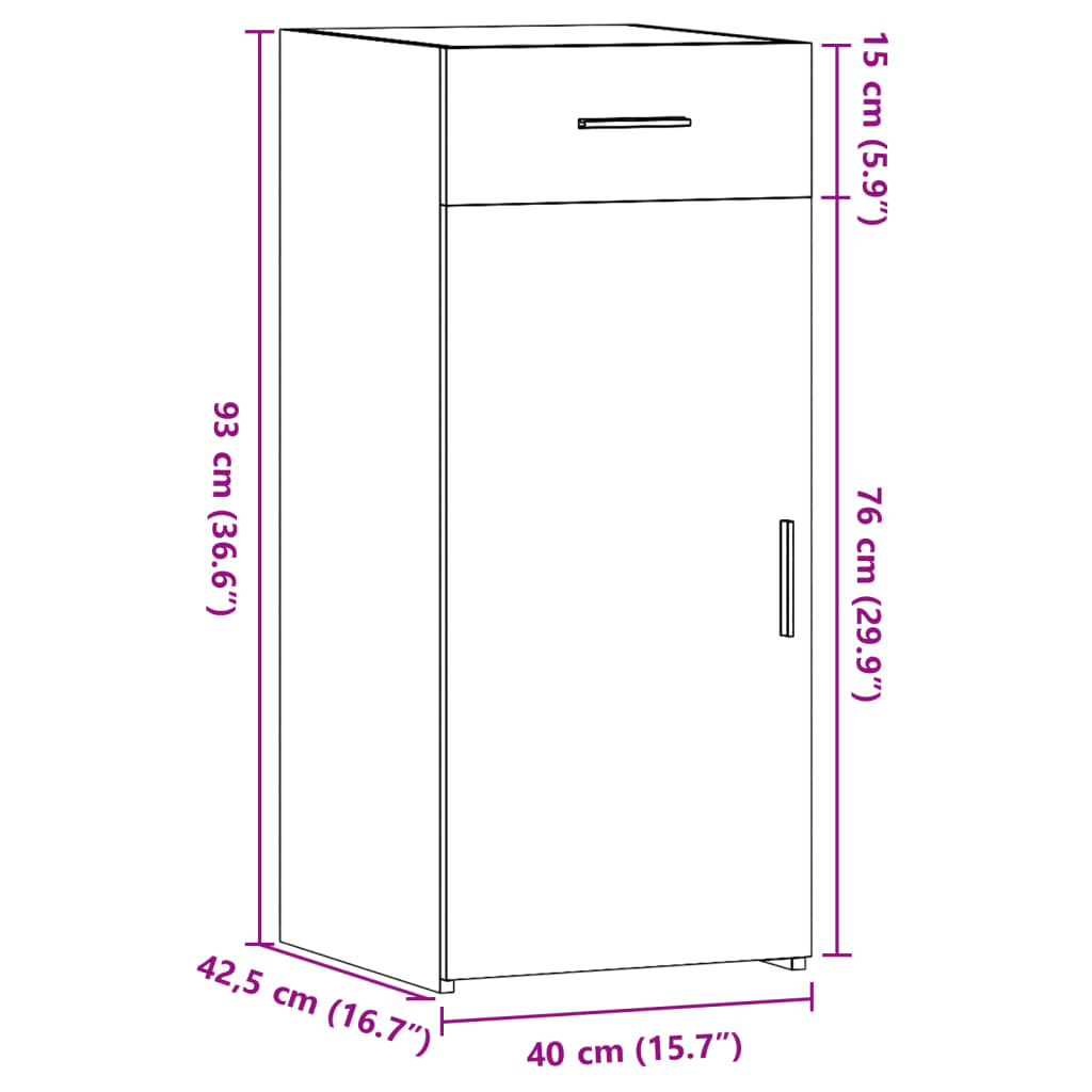 Ντουλάπι Sonoma Δρυς 40x42,5x93 εκ. από Επεξεργασμένο Ξύλο - Pakobazaar