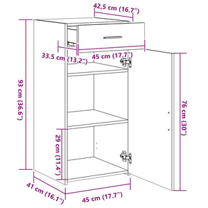 Ντουλάπι Καπνιστή Δρυς 45x42,5x93 εκ. από Επεξεργ. Ξύλο - Pakobazaar