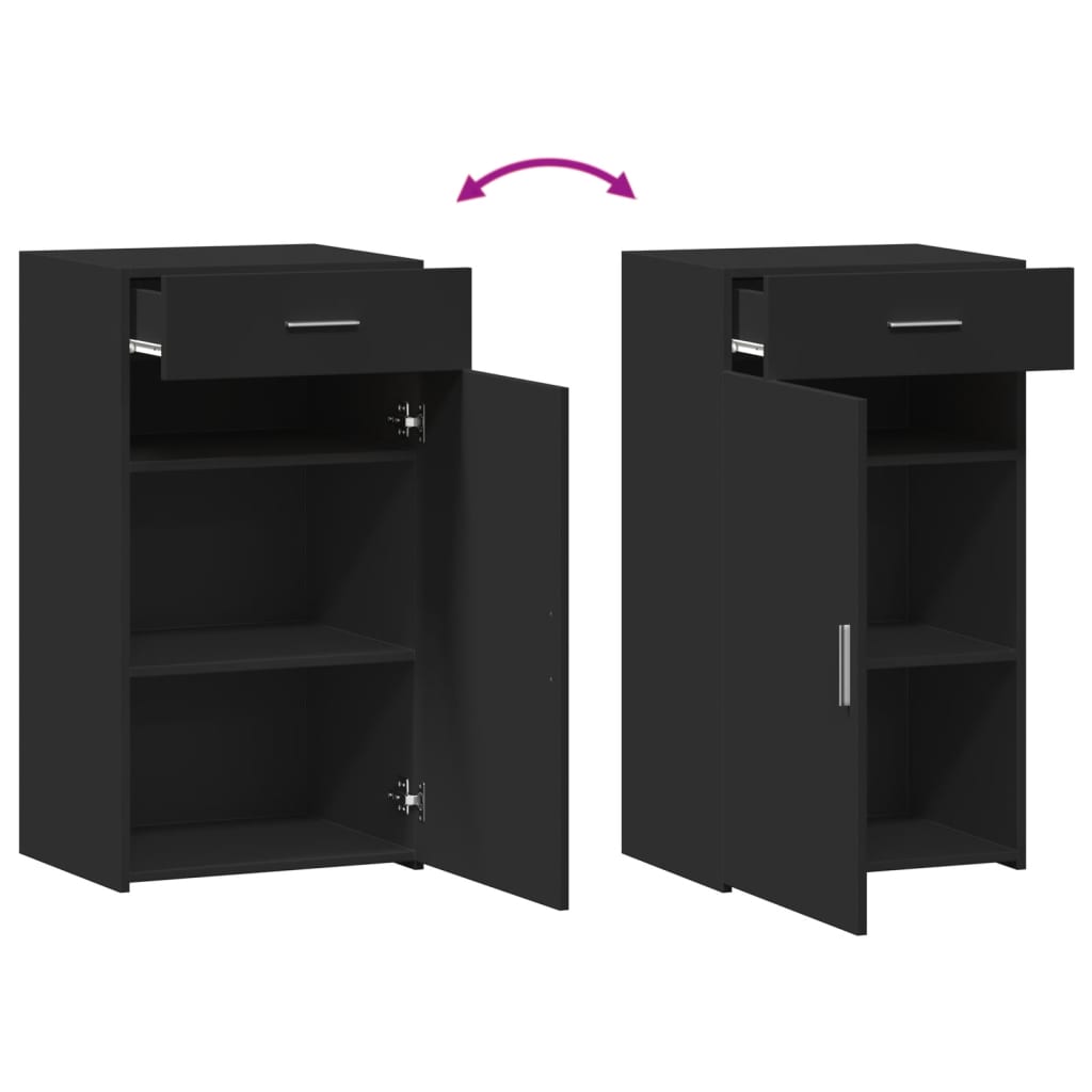 Συρταριέρα Μαύρη 50x42,5x93 εκ. από Επεξεργασμένο Ξύλο - Pakobazaar