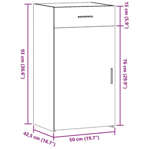 Συρταριέρα Μαύρη 50x42,5x93 εκ. από Επεξεργασμένο Ξύλο