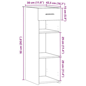 Ντουλάπι Γκρι Sonoma 30x42,5x93 εκ. από Επεξεργασμένο Ξύλο