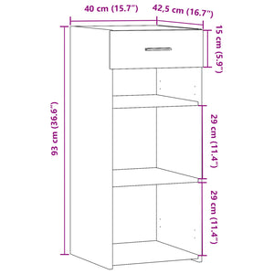 Συρταριέρα Μαύρη 40x42,5x93 εκ. από Επεξεργασμένο Ξύλο