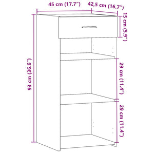 Ντουλάπι Γκρι Σκυροδέματος 45x42,5x93 εκ. Επεξεργασμένο Ξύλο - Pakobazaar