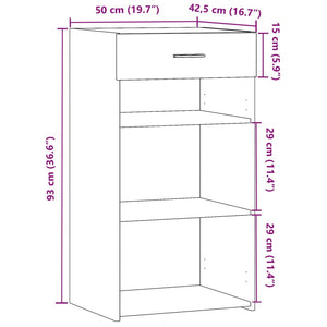 Συρταριέρα Μαύρη 50x42,5x93 εκ. από Επεξεργασμένο Ξύλο