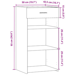 Συρταριέρα Καπνιστή Δρυς 50x42,5x93 εκ. από Επεξεργ. Ξύλο - Pakobazaar