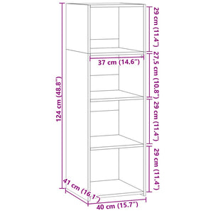 Ντουλάπι Καφέ Δρυς 40x41x124 εκ. από Επεξεργασμένο Ξύλο
