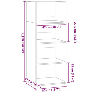 Ντουλάπι Λευκό 50x41x124 εκ. από Επεξεργασμένο Ξύλο - Pakobazaar