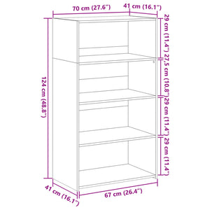 Ντουλάπι Γκρι Sonoma 70x41x124 εκ. από Επεξεργασμένο Ξύλο