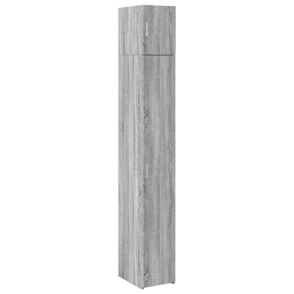Ντουλάπι Αποθήκευσης Στενό Γκρι 30x42,5x225 εκ. Επεξεργ. Ξύλο