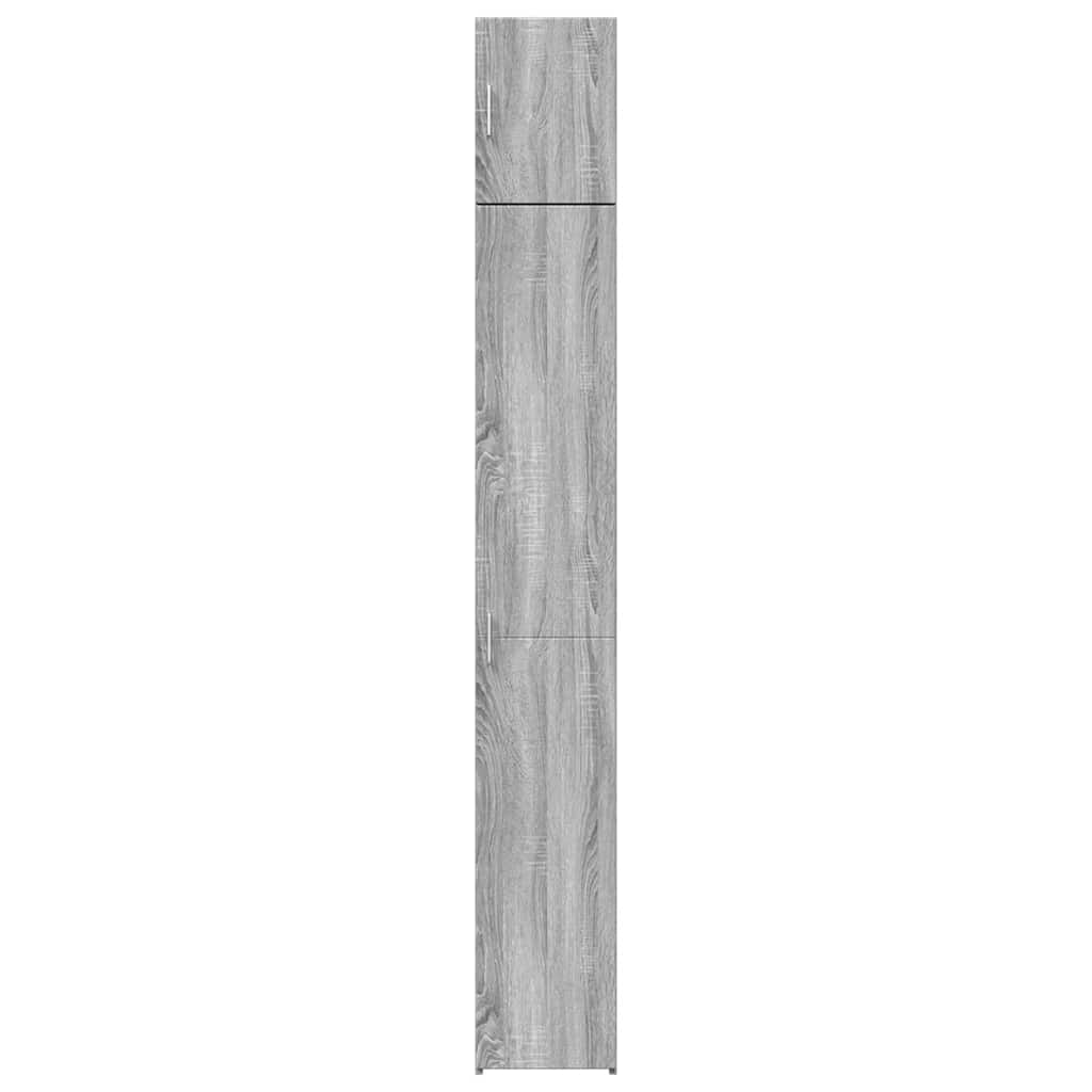Ντουλάπι Αποθήκευσης Στενό Γκρι 30x42,5x225 εκ. Επεξεργ. Ξύλο