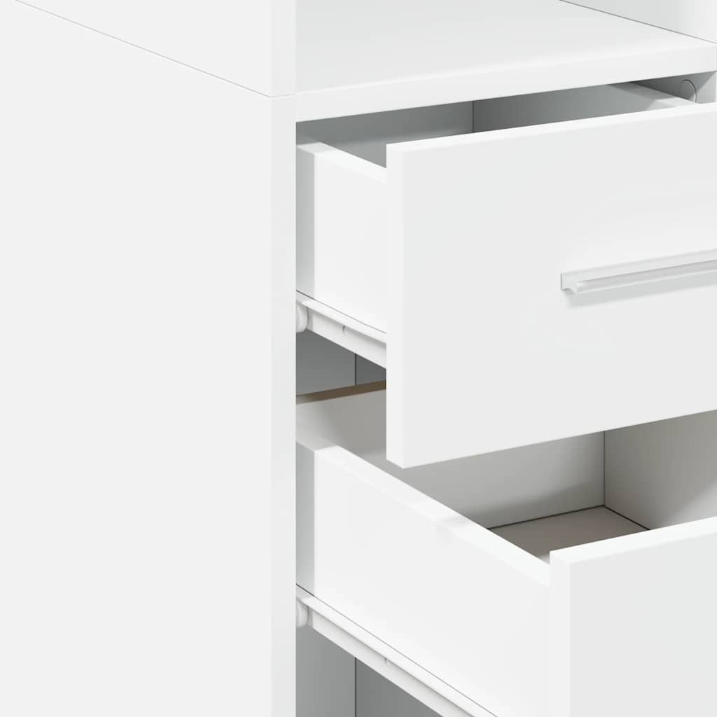 Ντουλάπι Αποθήκευσης Στενό Λευκό 40x42,5x225 εκ. Επεξεργ. Ξύλο