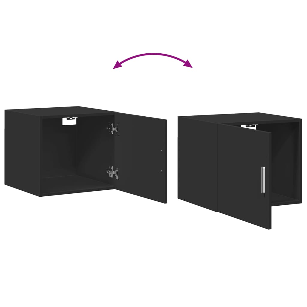 Ντουλάπι Αποθήκευσης Στενό Μαύρο 45x42,5x225 εκ. Επεξεργ. Ξύλο