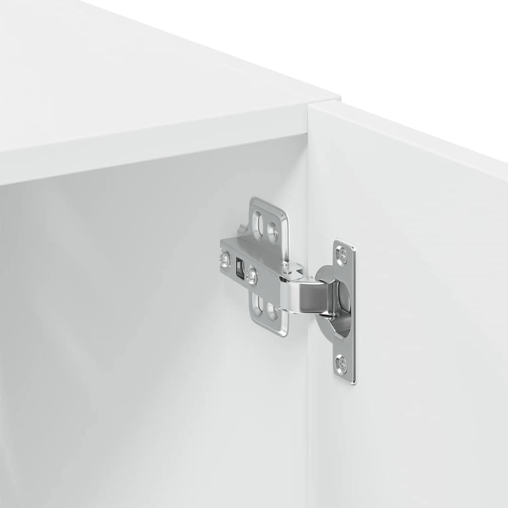 Ντουλάπι Αποθήκευσης Στενό Λευκό 50x42,5x225 εκ. Επεξεργ. Ξύλο