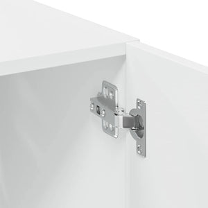 Ντουλάπι Αποθήκευσης Στενό Λευκό 50x42,5x225 εκ. Επεξεργ. Ξύλο