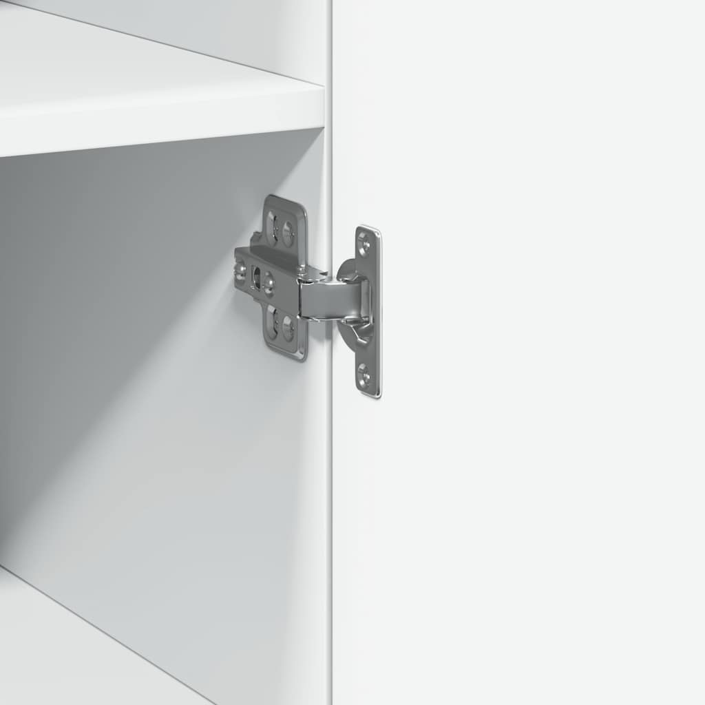 Ντουλάπι Αποθήκευσης Στενό Λευκό 50x42,5x225 εκ. Επεξεργ. Ξύλο