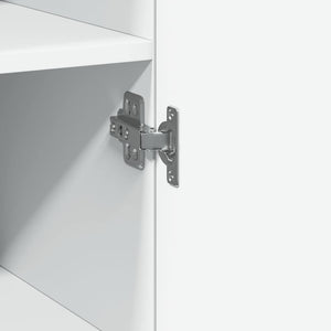 Ντουλάπι Αποθήκευσης Στενό Λευκό 50x42,5x225 εκ. Επεξεργ. Ξύλο