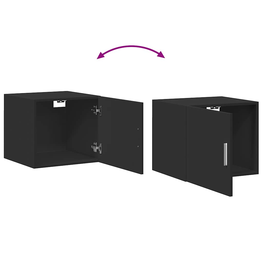 Ντουλάπι Αποθήκευσης Στενό Μαύρο 50x42,5x225 εκ. Επεξεργ. Ξύλο